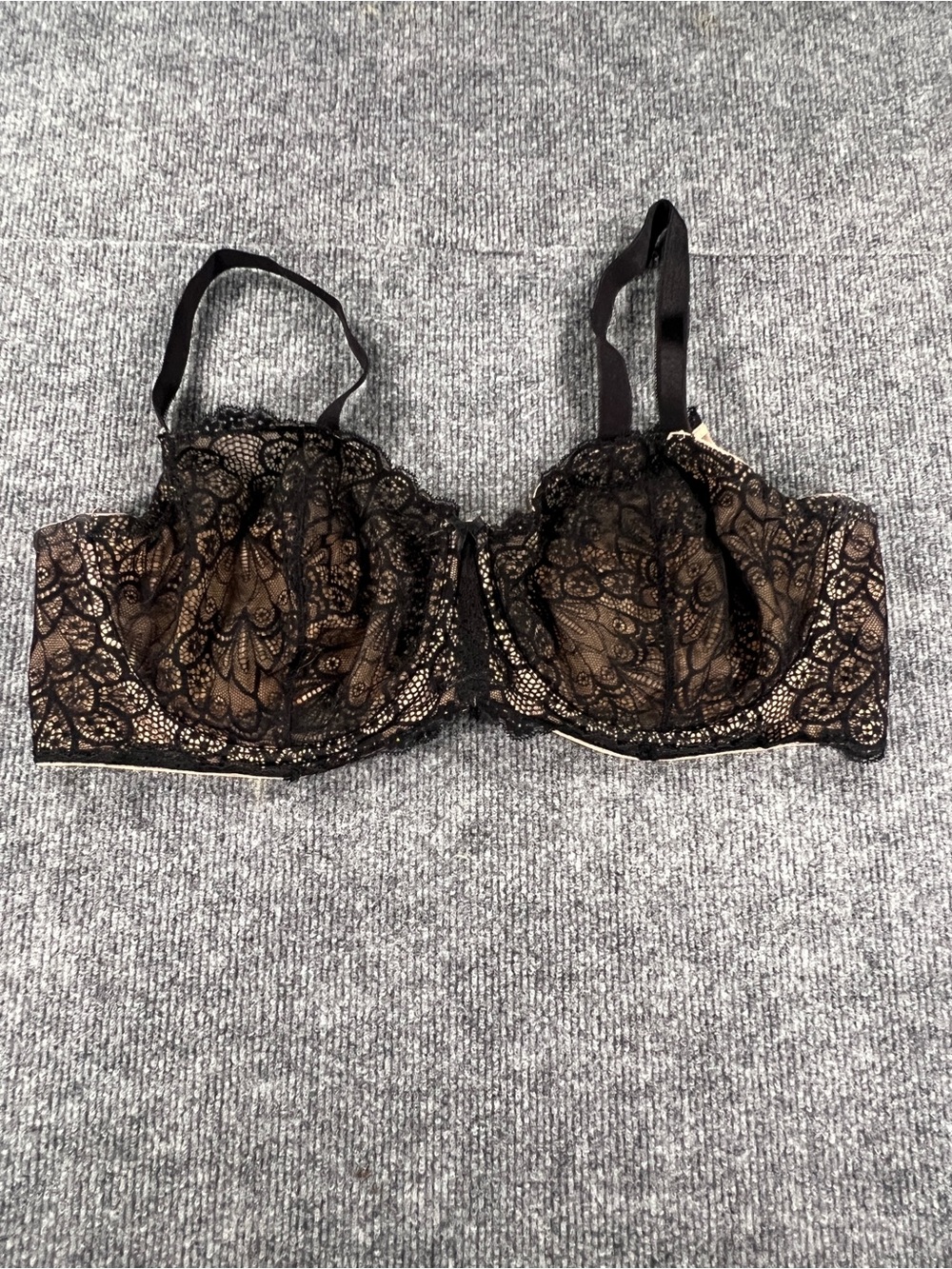 Torrid Curve 42DD Black Lace Underwire Balconette Bra Sheer Floral